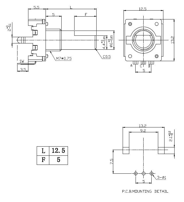 EC12編碼器EC12E規(guī)格圖紙