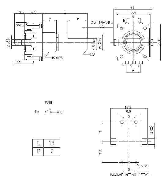 EC12編碼器EC12F規(guī)格圖紙